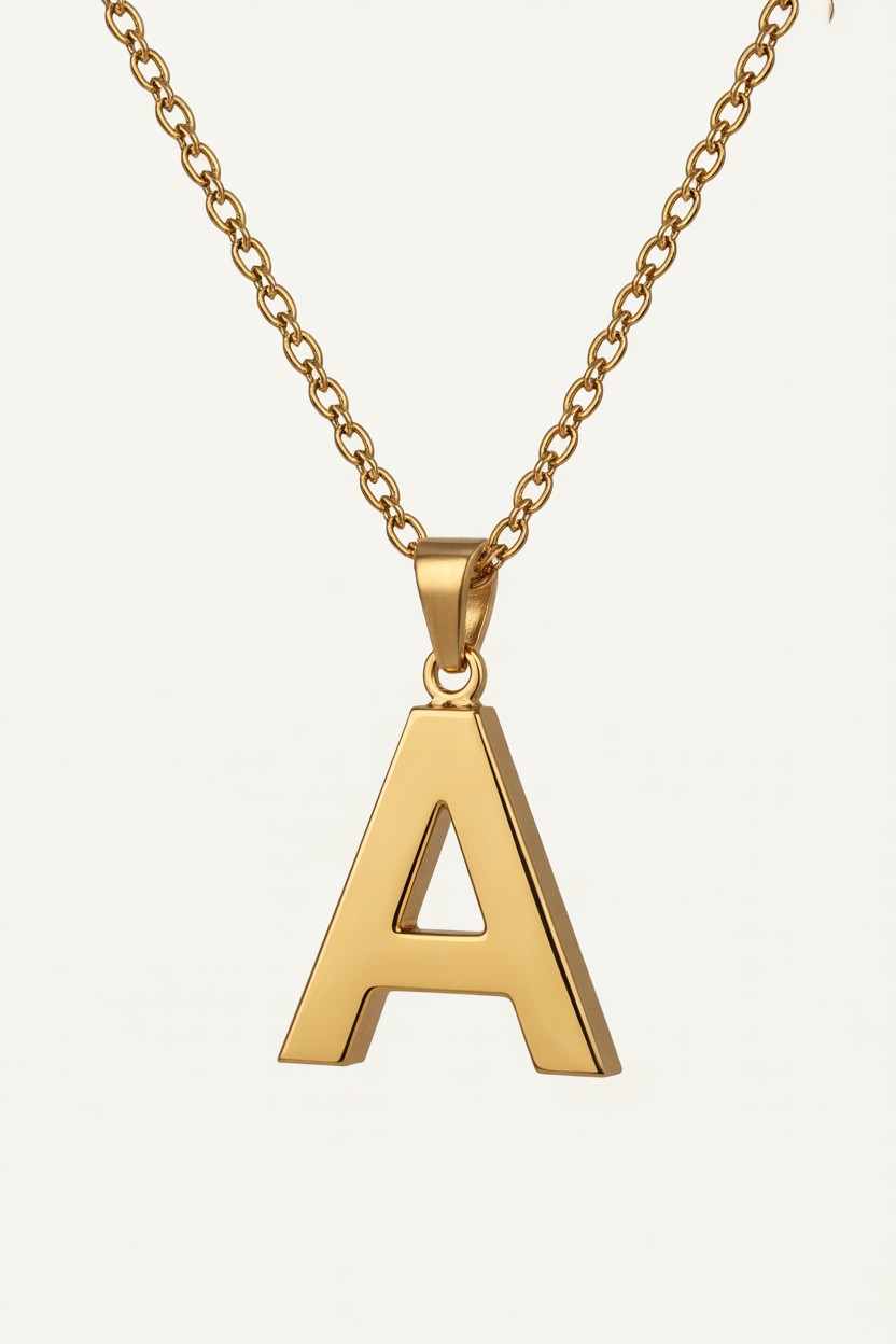 Gold Initial Pendant - 25 Valentine's Day Pendant Ideas