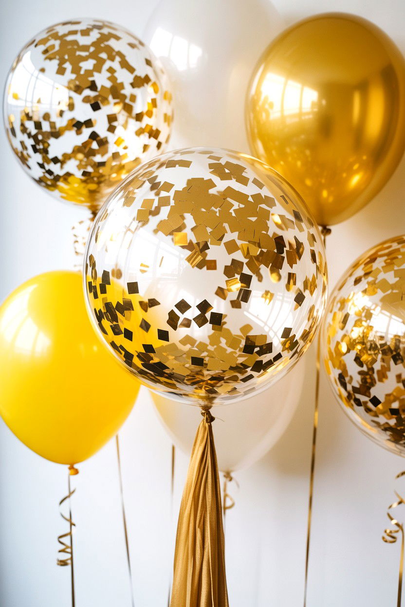 Gold Leaf Confetti Balloon - 25 Valentine's Day Confetti Balloon Ideas