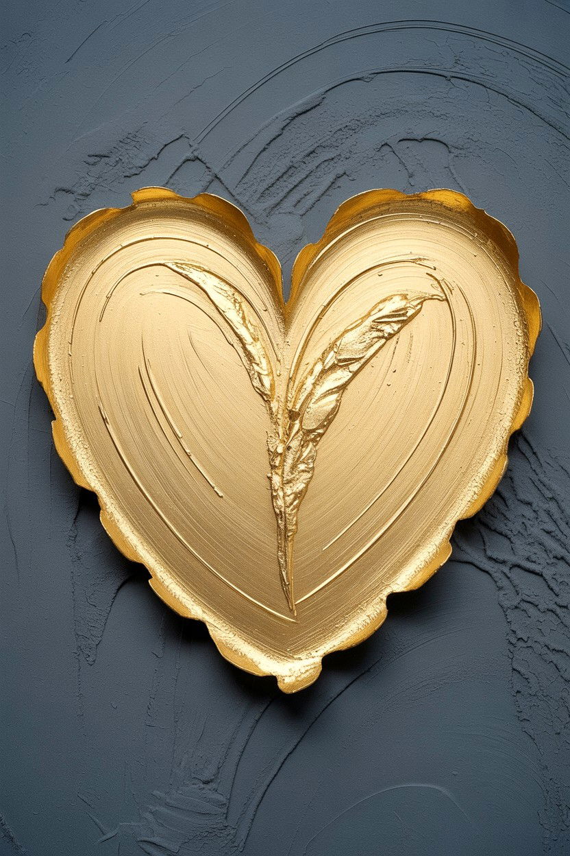 Gold Leaf Heart Art - 25 Valentine's Day Wall Art Ideas