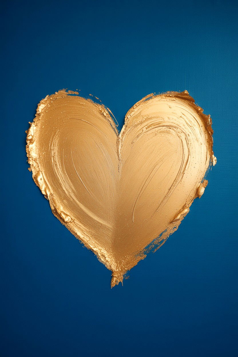 Gold Leaf Heart - 25 Valentine's Day Canvas Art Ideas