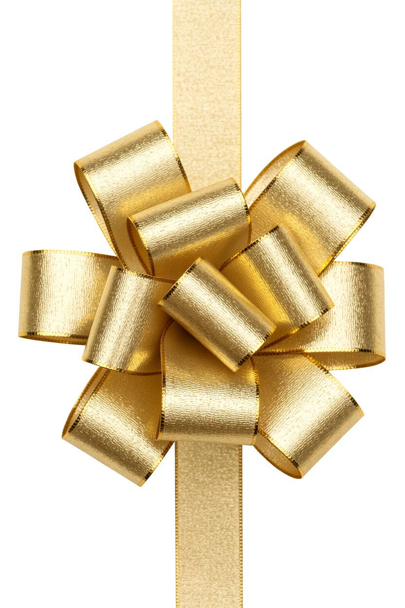 Gold Metallic Ribbon Bow - 25 Valentine's Day Bow Ideas