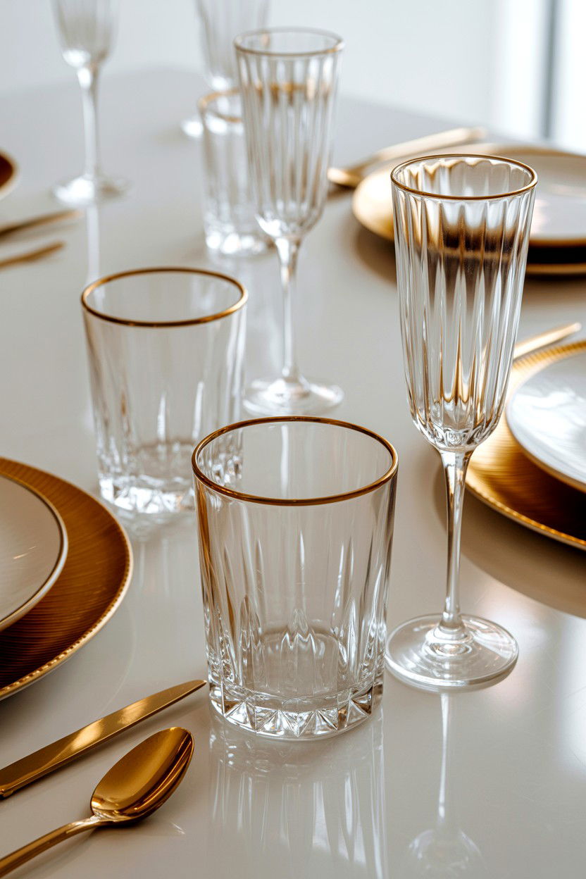 Gold Rimmed Glassware - 25 Valentine's Day Tea Party Ideas