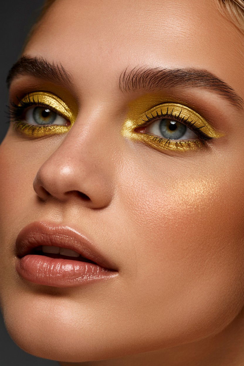 Gold Shimmer Lids - 25 Soft Glam Valentine's Day Makeup