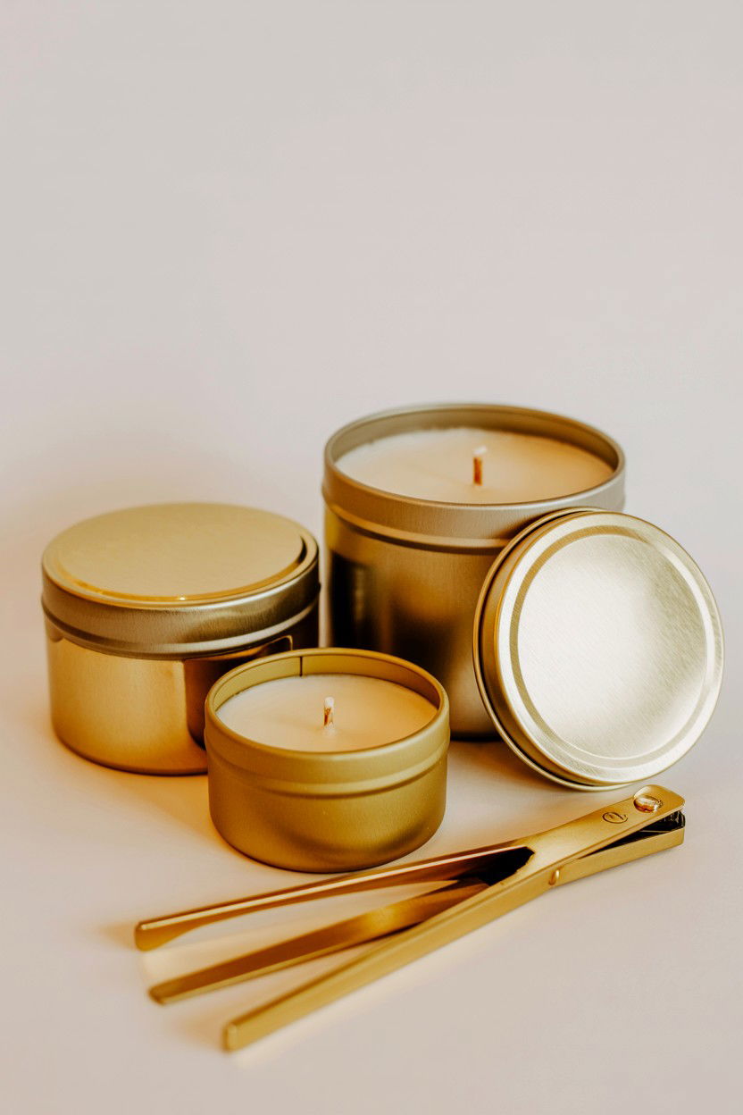 Gold Tin Candle Set - 25 Valentine's Day Candle Gift Set Ideas