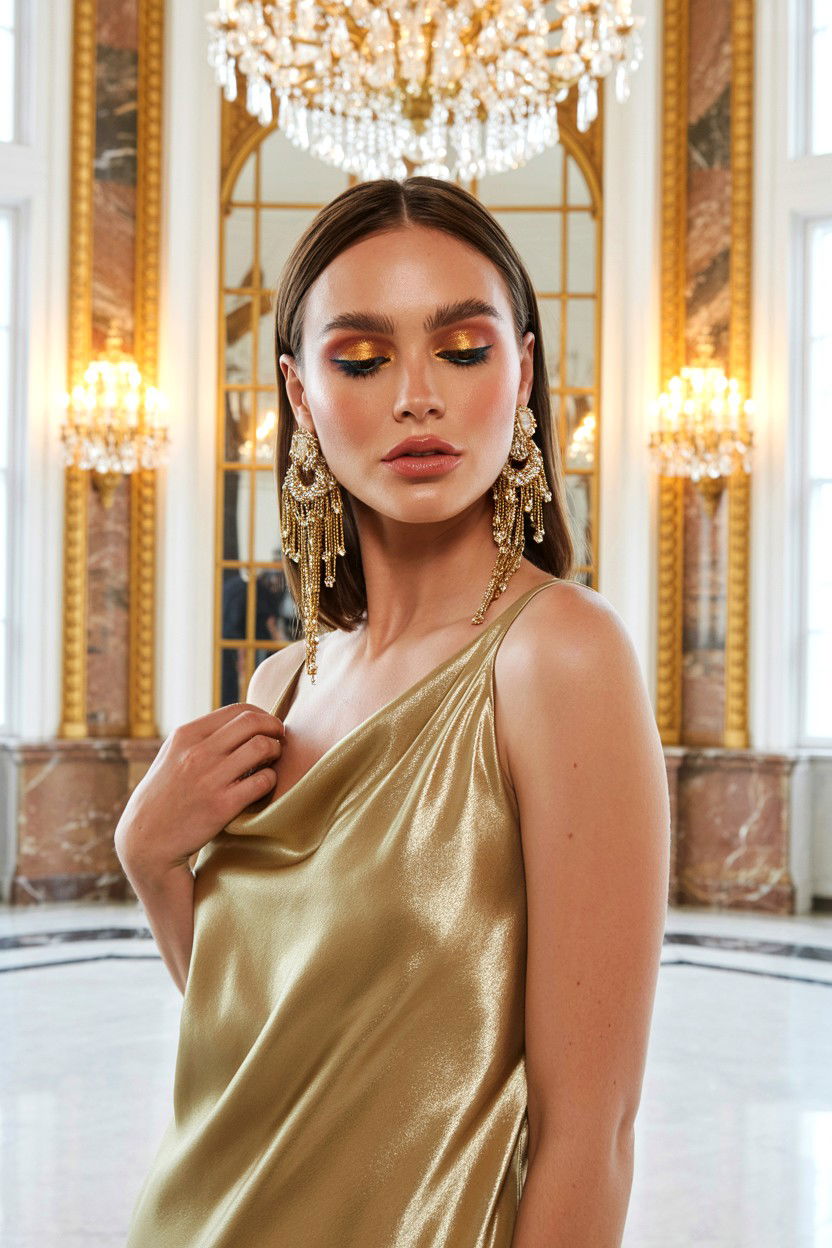 Gold eye shimmer - 25 Glamorous Valentine's Day Makeup