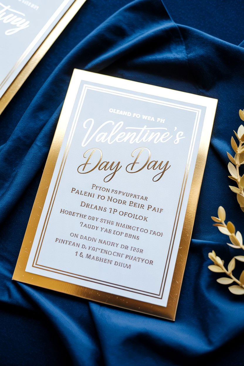 Gold foil invitation - 25 Valentine's Day Party Invitation Ideas