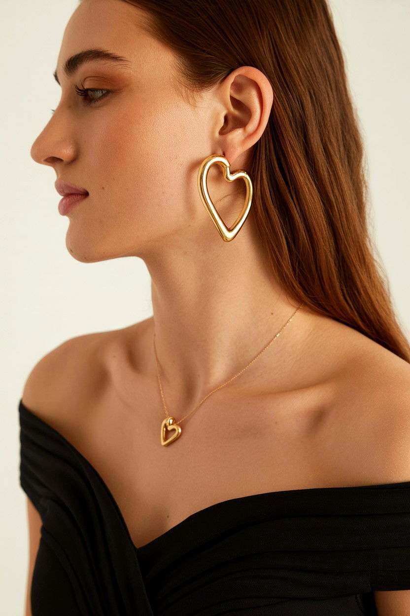 Gold heart hoop - 25 Valentine's Day Earring Ideas