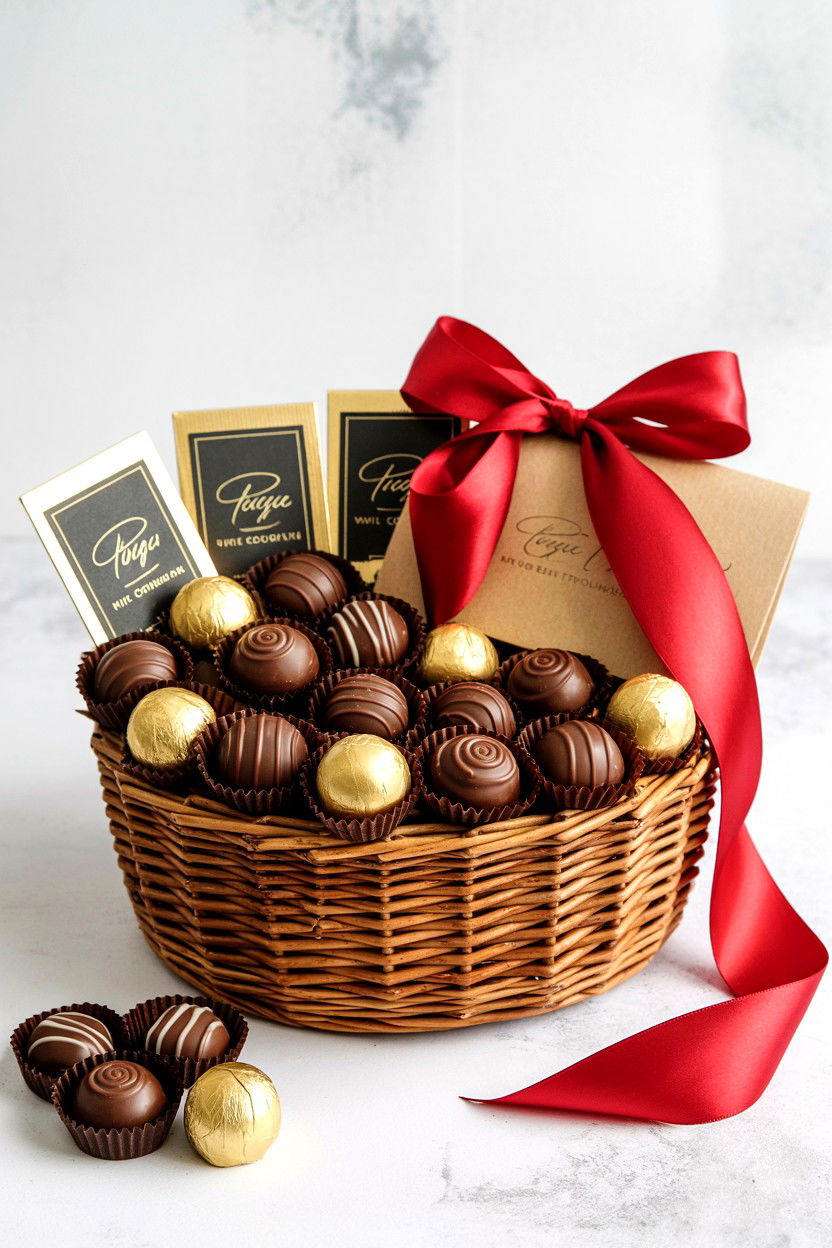 Gourmet Chocolate Basket - 25 Valentine's Day Gifts for Boss