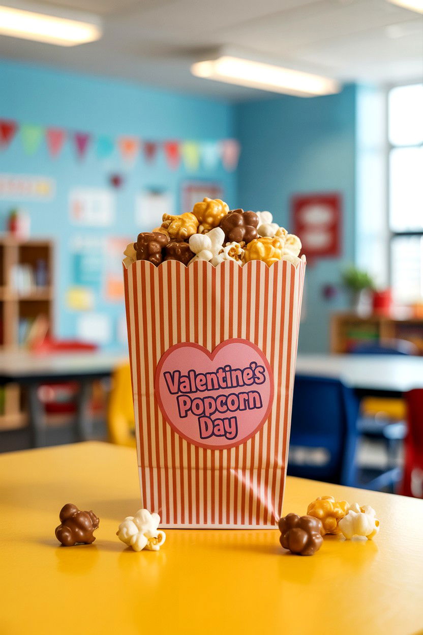 Gourmet Popcorn Bag - 25 Valentine's Day Teacher Treat Ideas