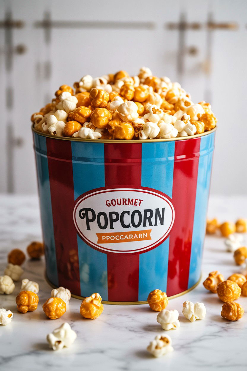 Gourmet Popcorn Tin - 25 Valentine's Day Gifts for Neighbors