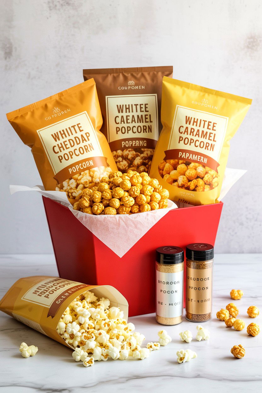 Gourmet popcorn gift basket - 25 Valentine's Day Teacher Gift Basket Ideas