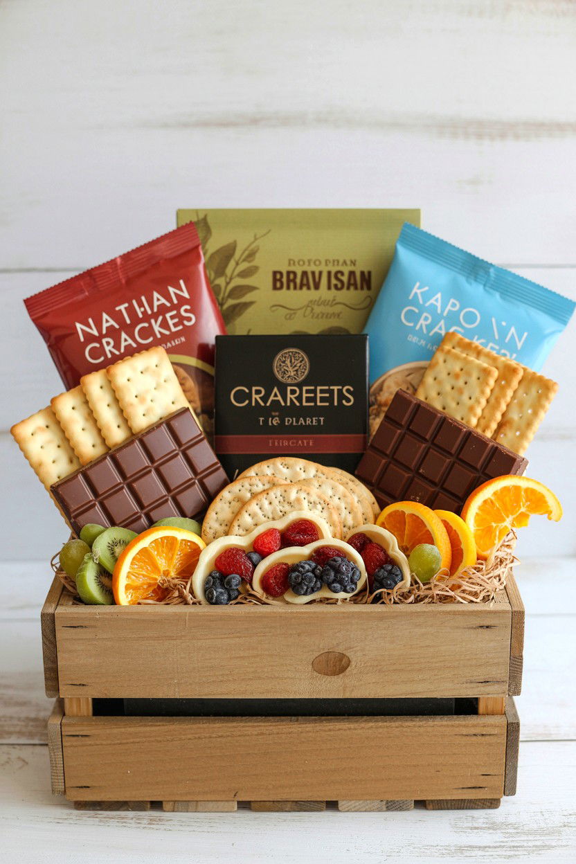 Gourmet snack basket - 25 Romantic Gifts for Husband on Valentine's Day