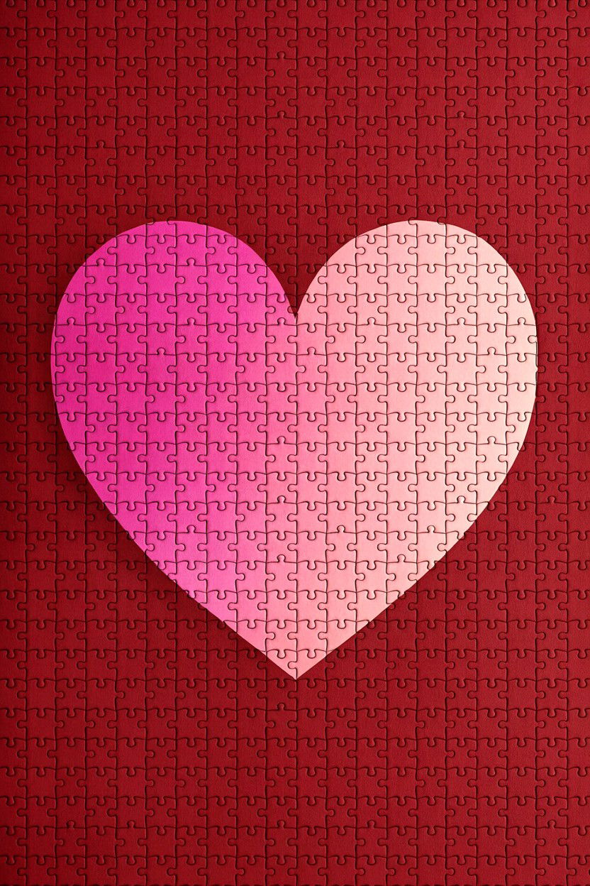 Gradient Color Heart Puzzle - 25 Valentine's Day Puzzle Photo Ideas
