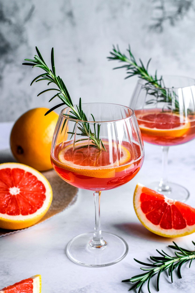 Grapefruit Rosemary Mocktail - 25 Valentine's Day Non Alcoholic Drink Ideas