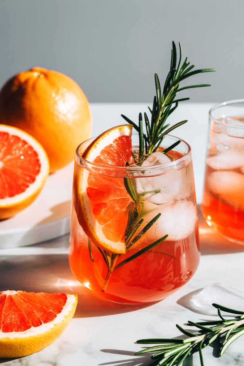 Grapefruit Rosemary Mocktail - 25 Valentine's Day Fancy Drink Ideas