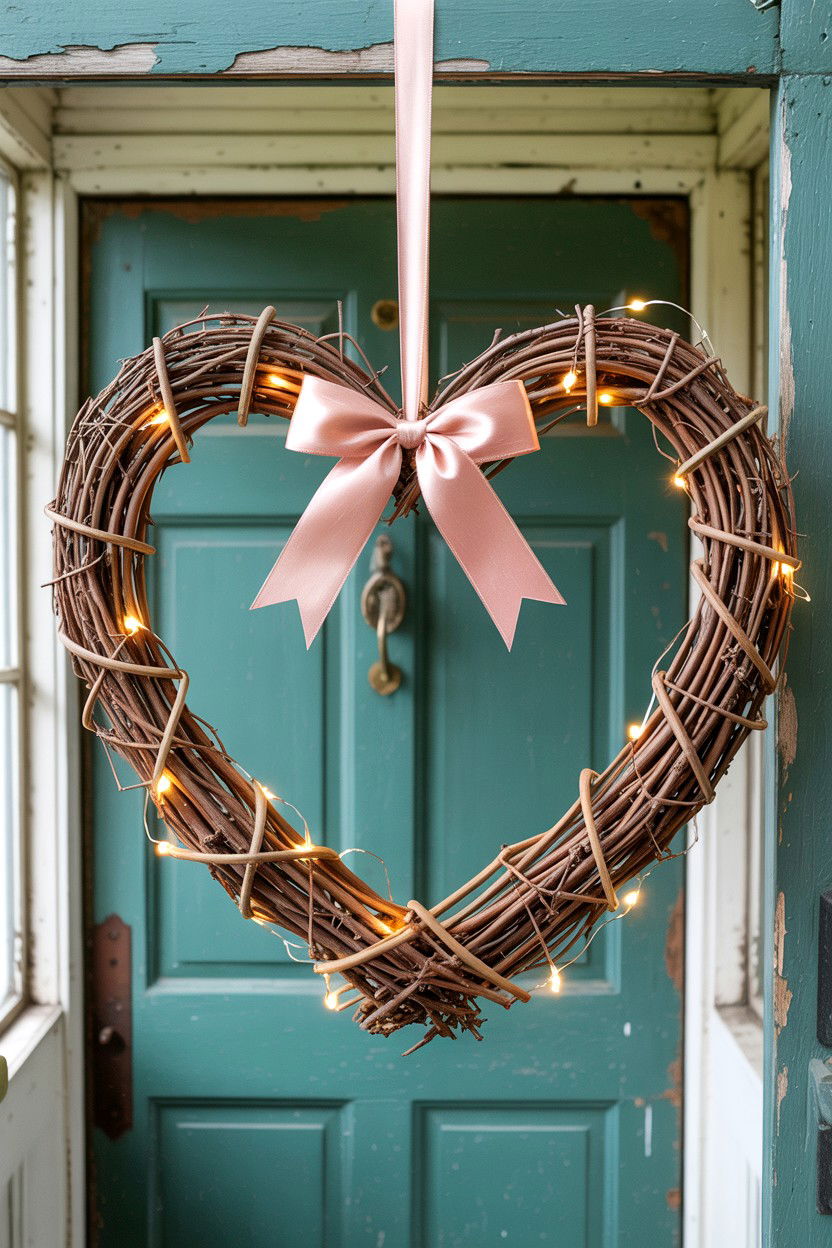 Grapevine Heart - 25 Elegant Valentine's Day Wreath Ideas