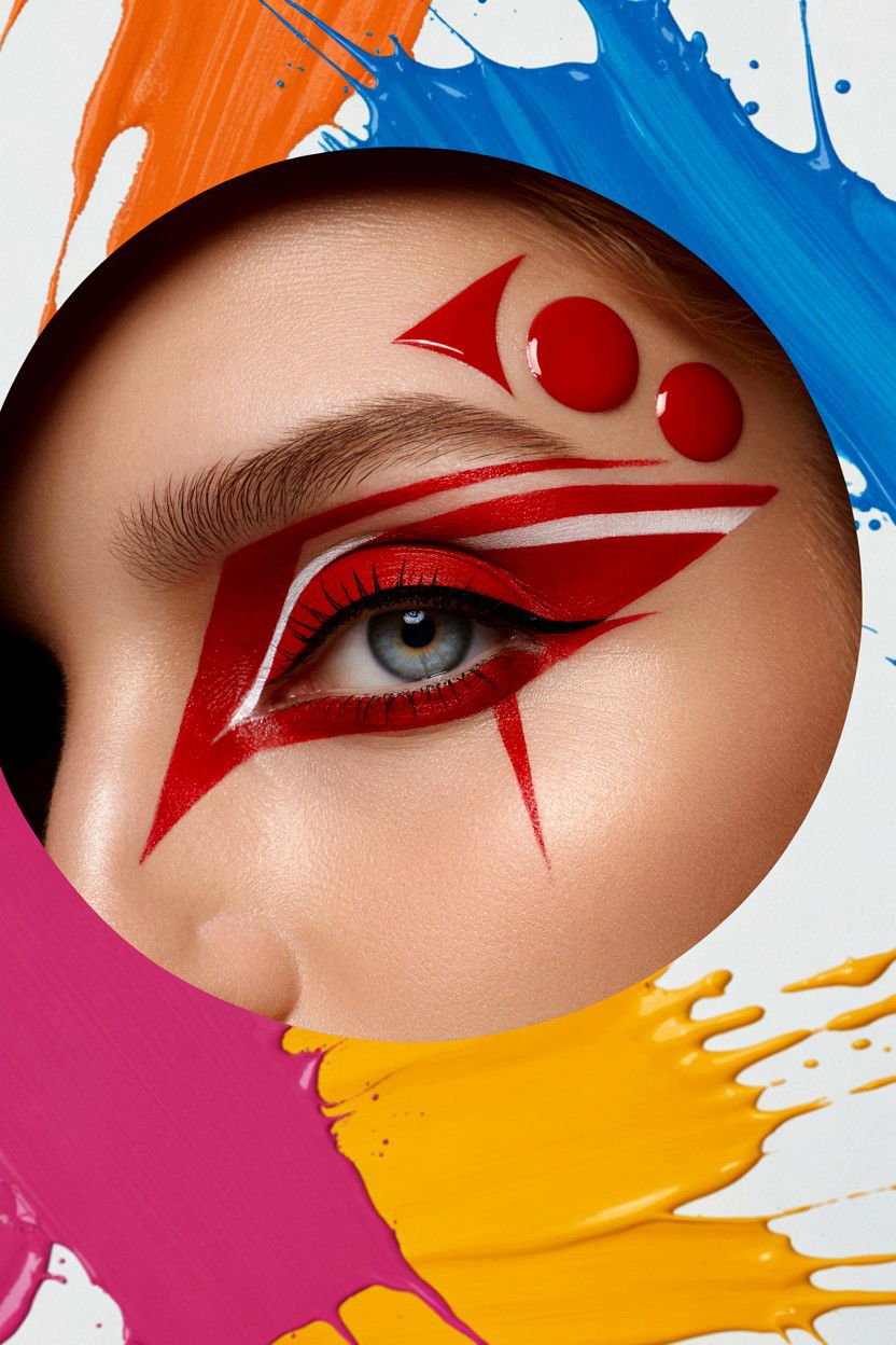 Graphic Cut Crease - 25 Cut Crease Valentine's Day Makeup Ideas