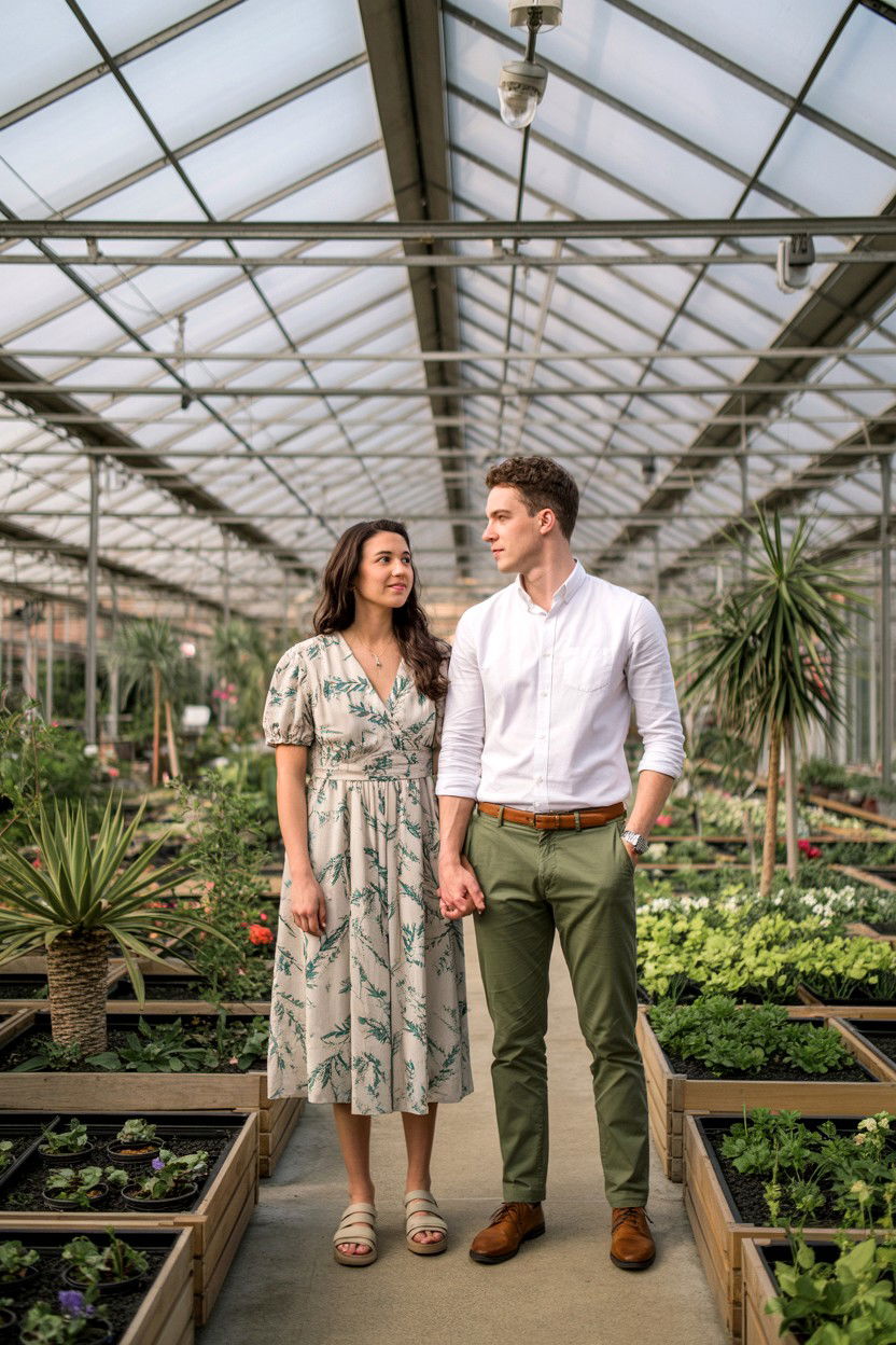 Greenhouse Engagement Photos - 25 Valentine's Day Engagement Photo Ideas