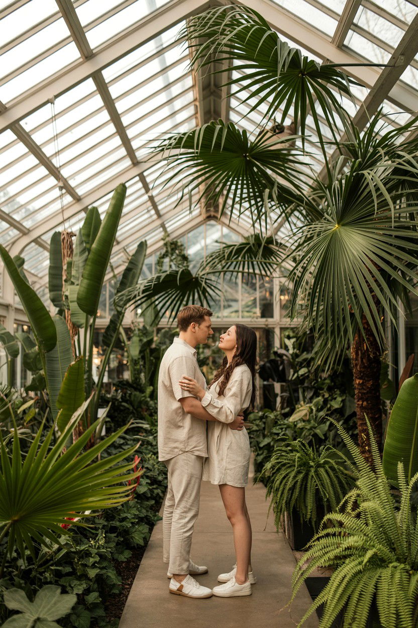 Greenhouse plant background - 25 Valentine's Day Portrait Ideas