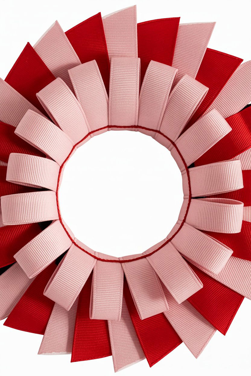 Grosgrain Ribbon Wreath - 25 Ribbon Valentine's Day Wreath Ideas
