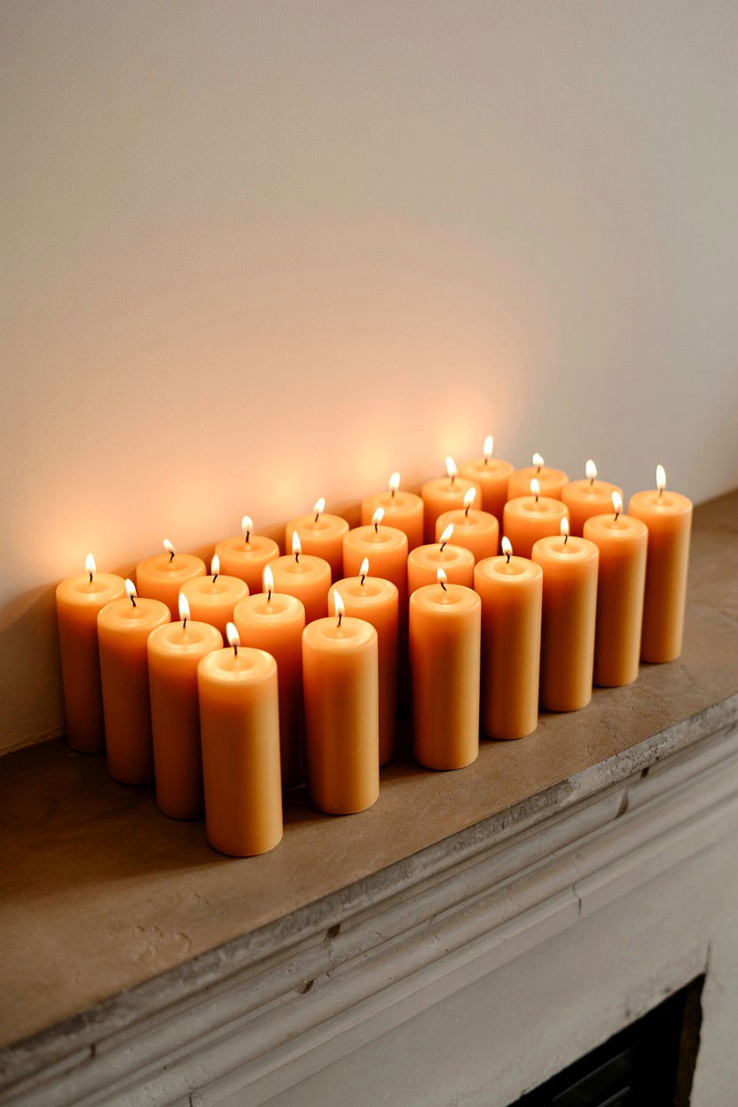 Grouped Pillar Candles - 25 Valentine's Day Pillar Candle Ideas
