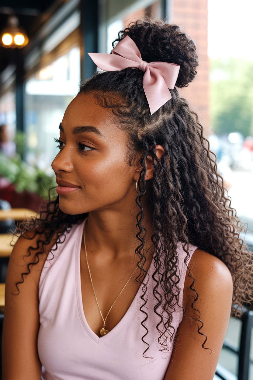 Half Up Half Down - 25 Valentine's Day Natural Hair Ideas