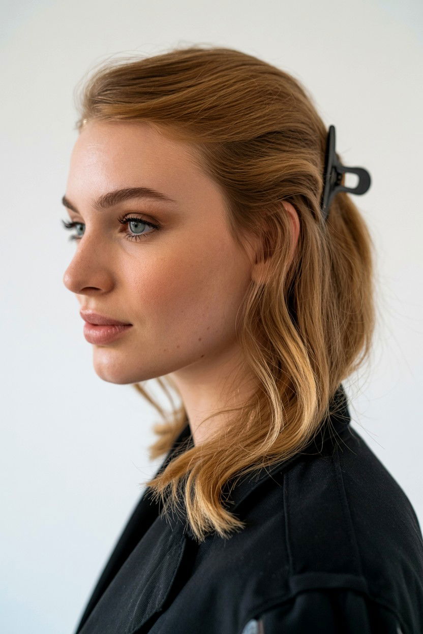 Half Up Side Sweep - 25 Valentine's Day Side Swept Hair Ideas