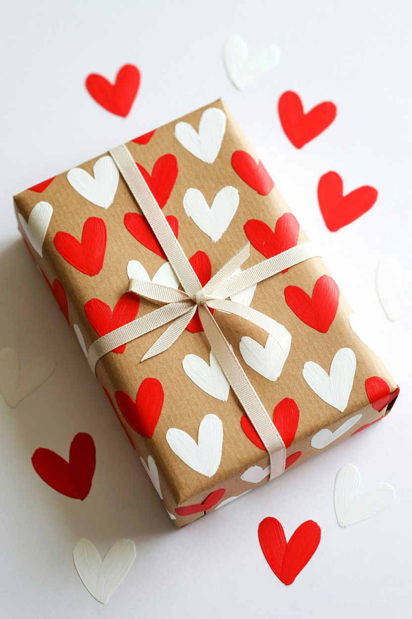 Hand Drawn Heart - 25 Valentine's Day Kraft Paper Wrap Ideas