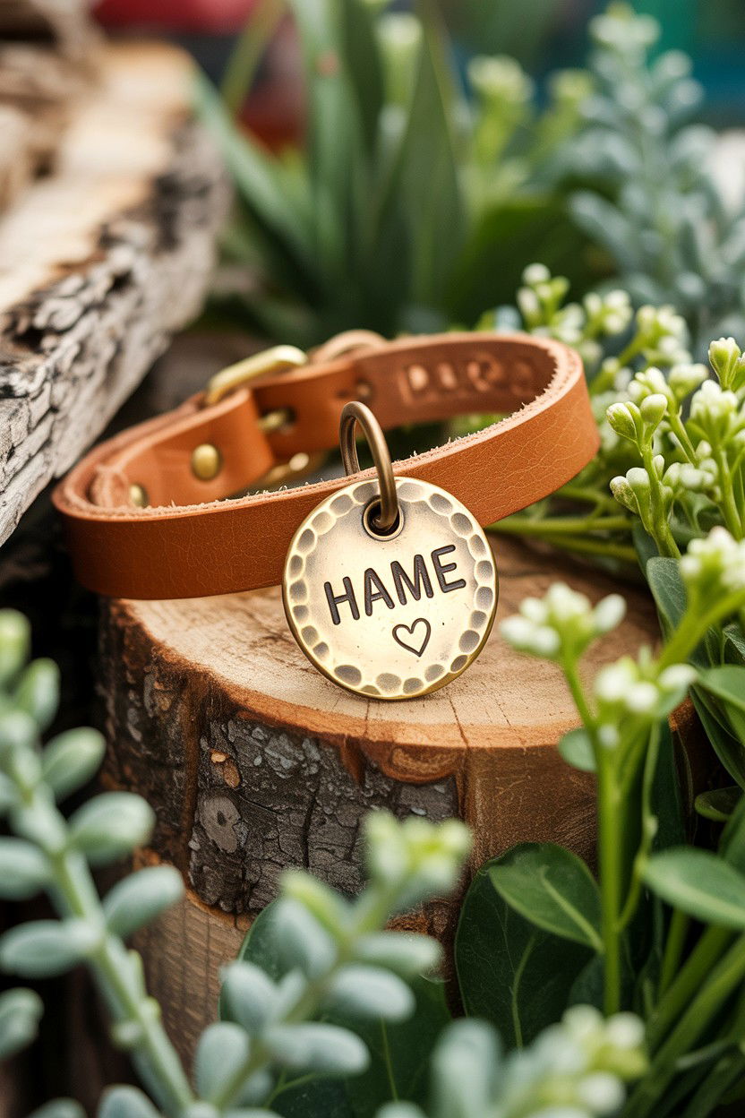 Hand Stamped Brass Tag - 25 Valentine's Day Pet Tag Ideas