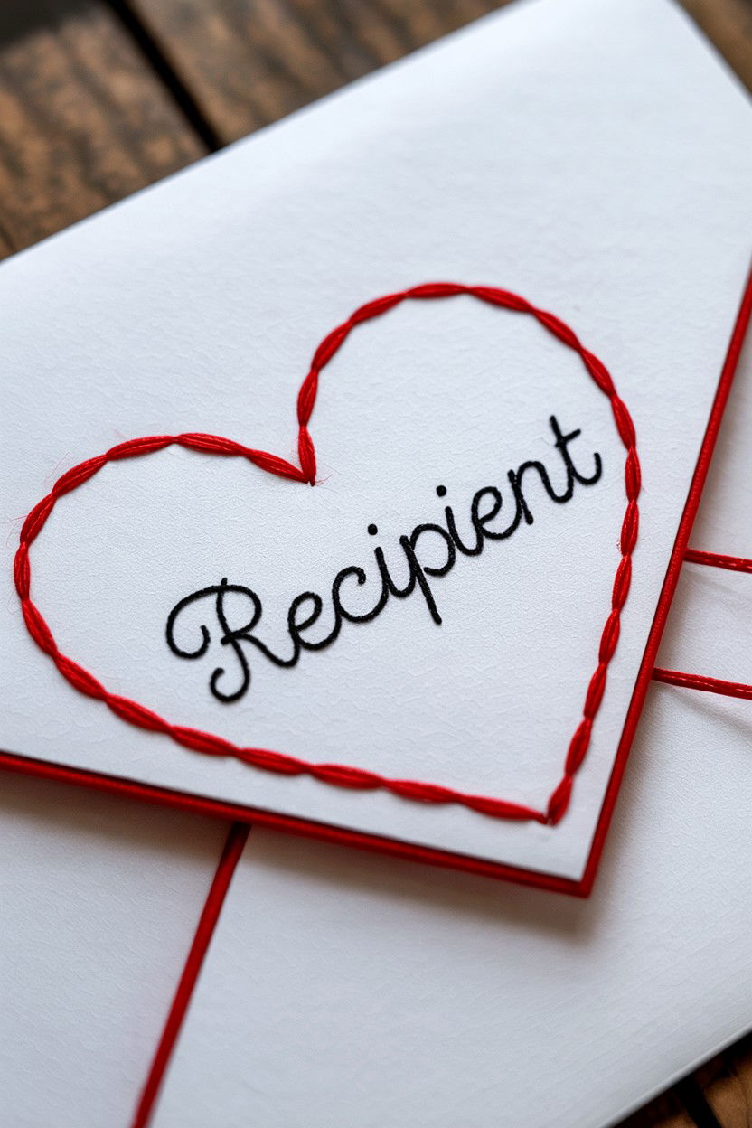 Hand Stitched Paper Envelope - 25 Valentine's Day Envelope Ideas