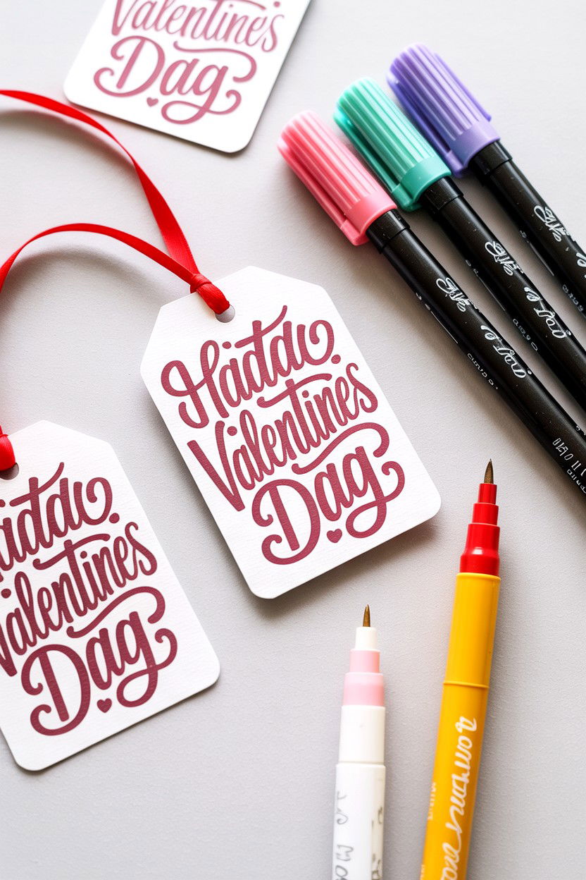 Hand lettered gift tags - 25 Valentine's Day Gift Tag Ideas