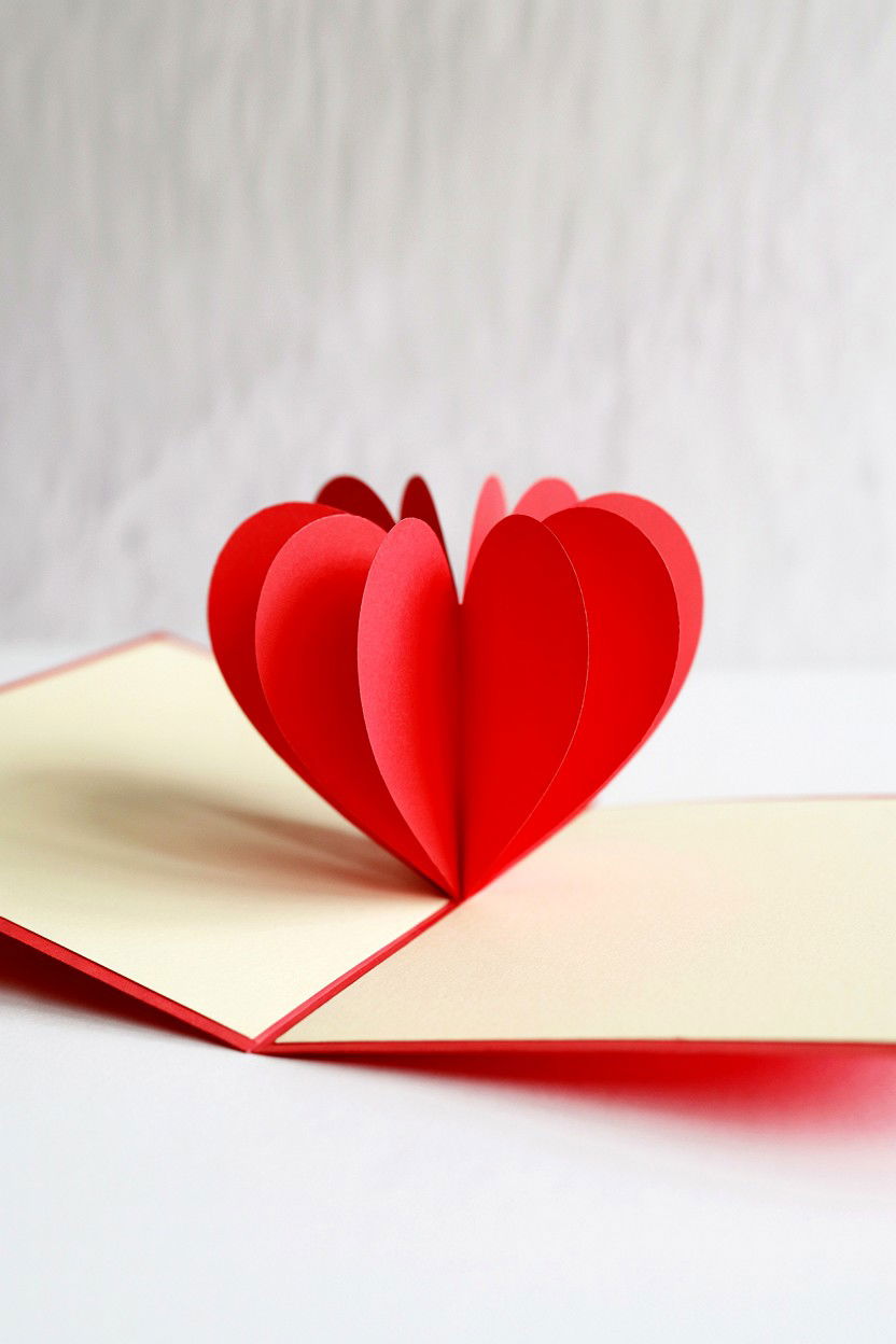 Handmade Pop Up Card - 25 Valentine's Day Card Ideas for Boyfriend