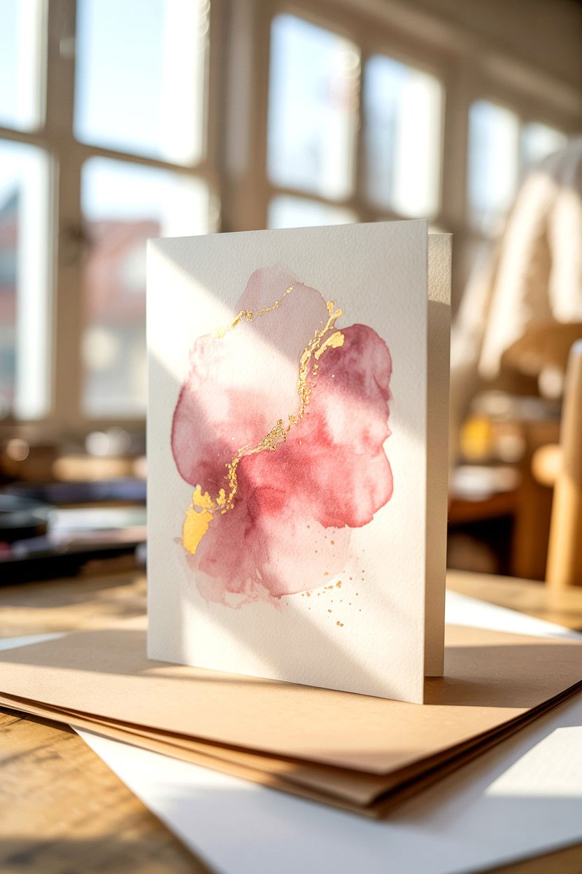 Handmade Watercolor Valentine - 25 Elegant Valentine's Day Card Ideas