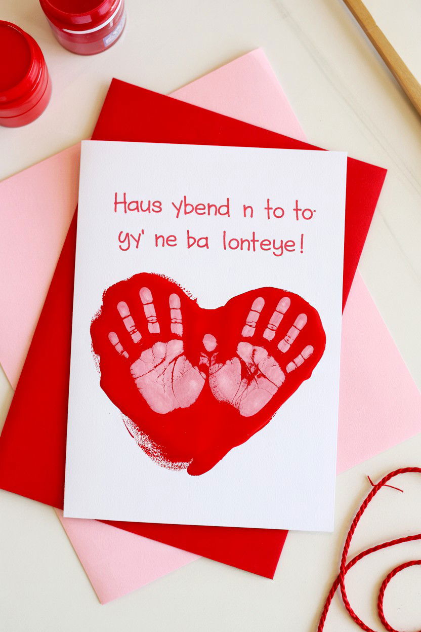 Handprint Heart Card - 25 Valentine's Day Cards for Grandparents