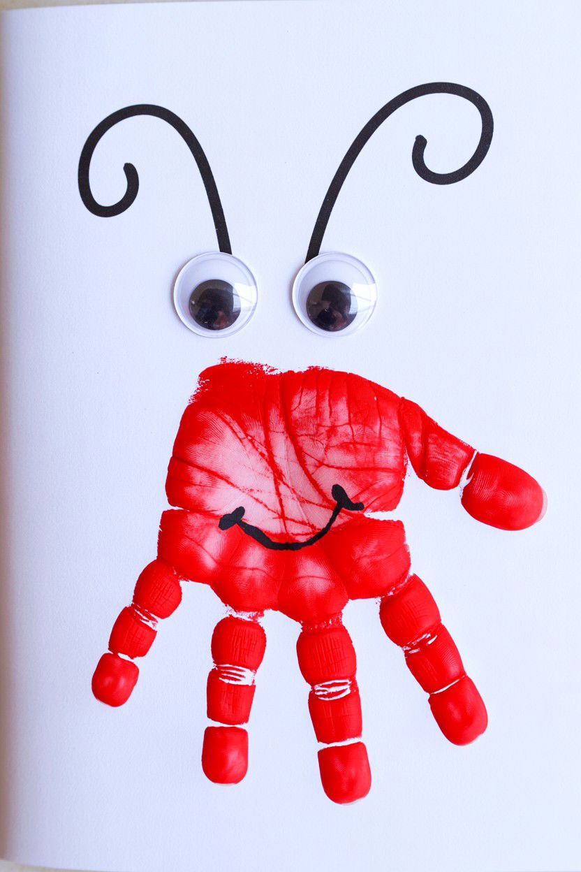 Handprint Love Bug - 25 Easy Valentine's Day Card Ideas