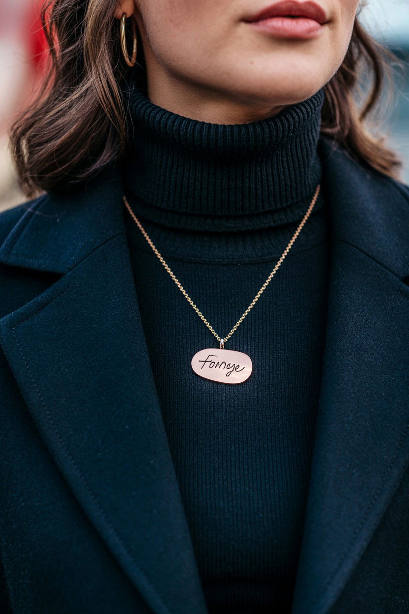 Handwriting Engraved Pendant - 25 Valentine's Day Personalized Jewelry Ideas