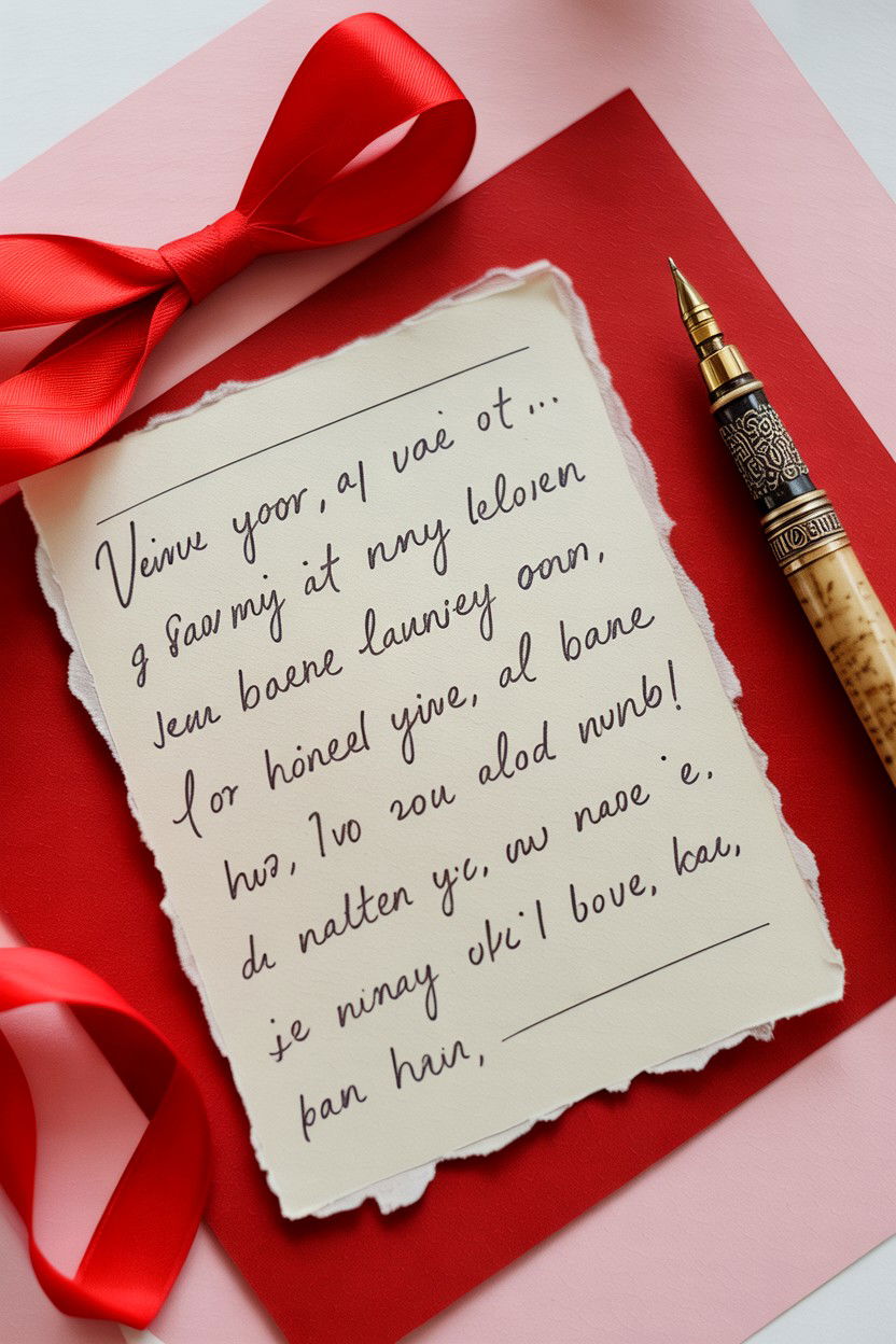 Handwritten Love Note - 25 Valentine's Day Selfie Ideas