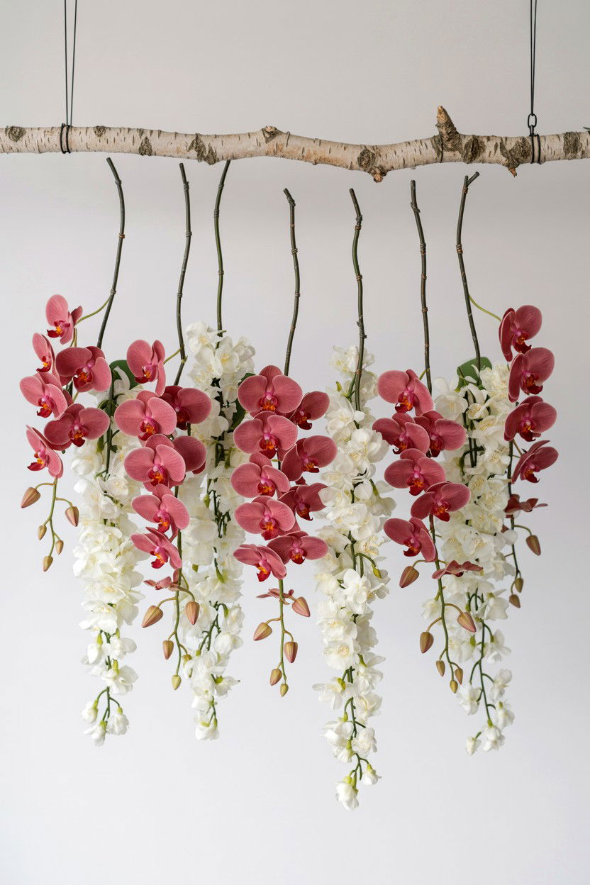 Hanging Floral Installation - 25 Valentine's Day Flower Display Ideas