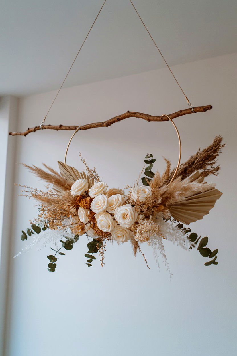 Hanging Flower Installation - 25 Valentine's Day Preserved Flower Ideas