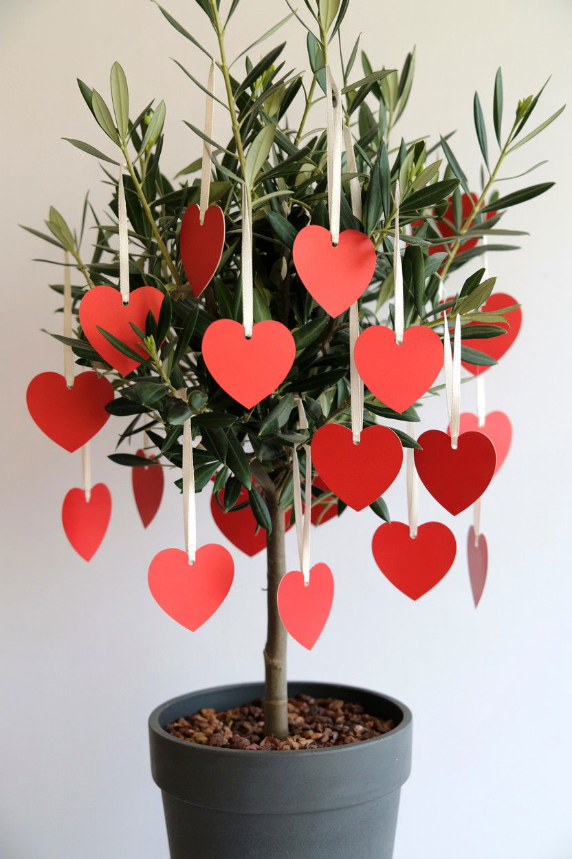 Hanging Love Note Tree - 25 Valentine's Day Reason Why I Love You Ideas