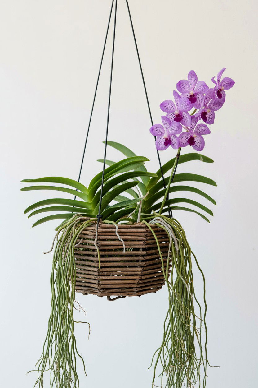 Hanging Orchid Basket - 25 Valentine's Day Orchid Ideas