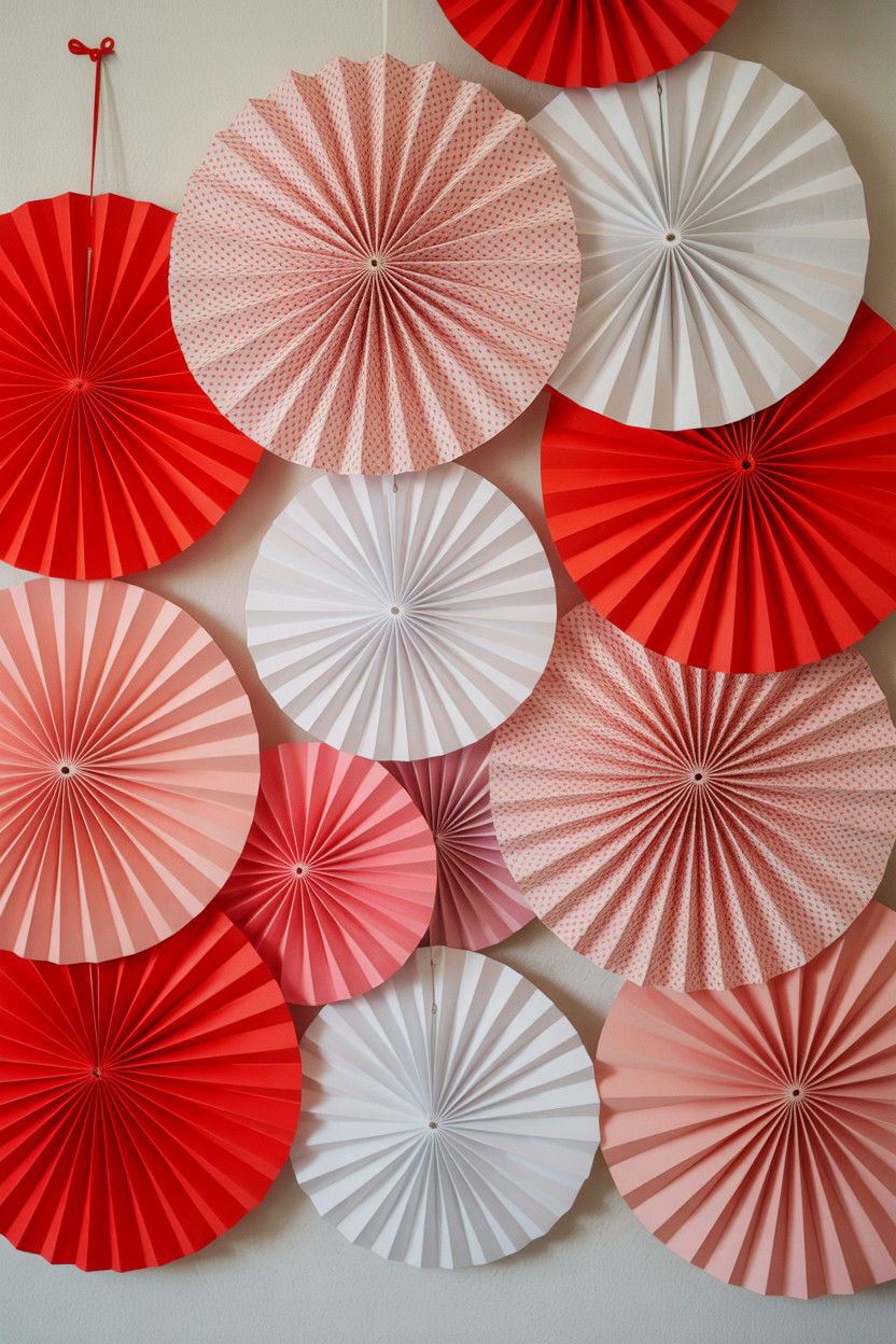 Hanging Paper Fans - 25 Valentine's Day Photo Booth Ideas