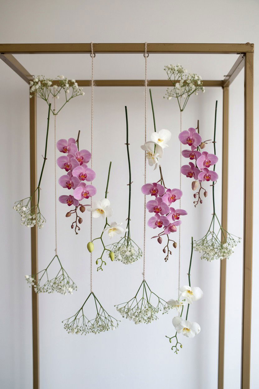 Hanging flower wall - 25 Valentine's Day Flower Wall Ideas