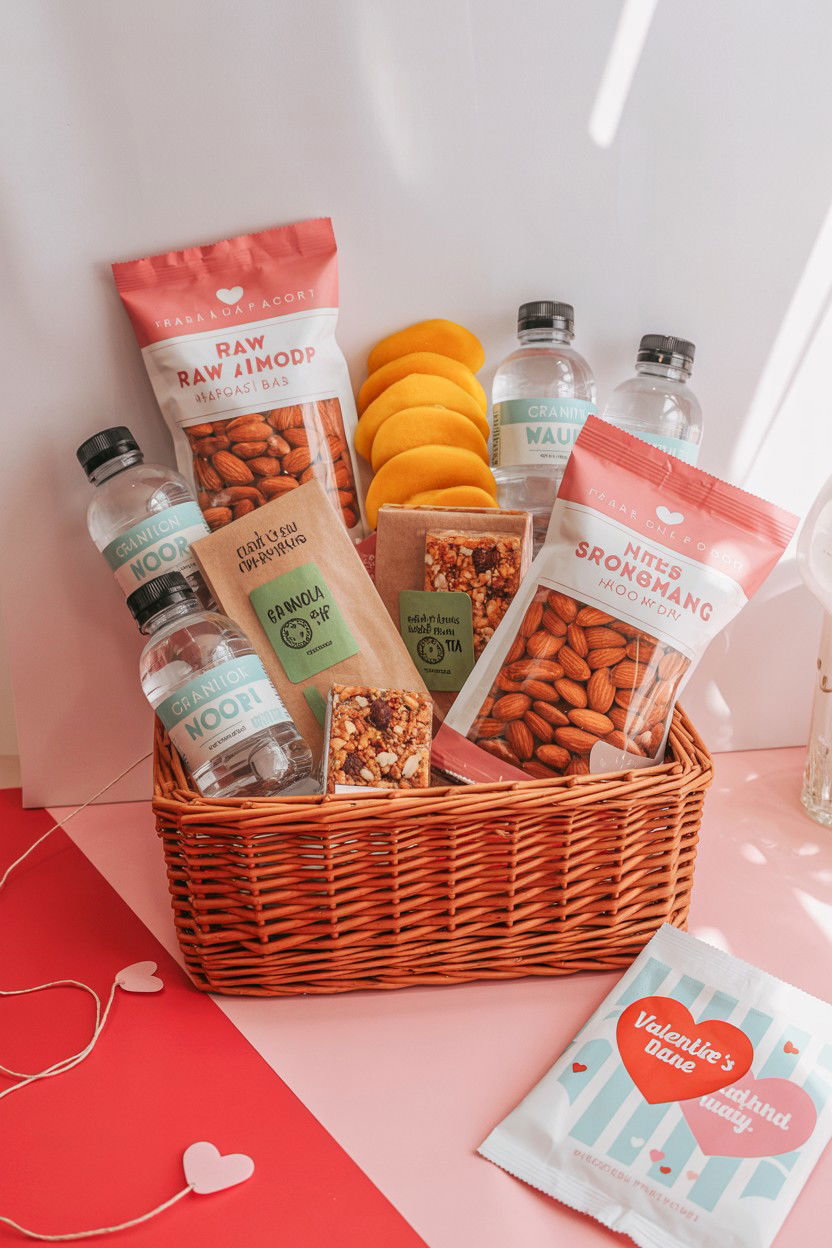 Healthy Snack Basket - 25 Valentine's Day Care Package Ideas for Her