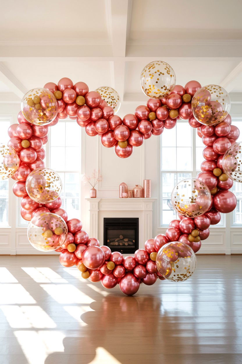 Heart Balloon Arch - 25 Glam Valentine's Day Decor Ideas