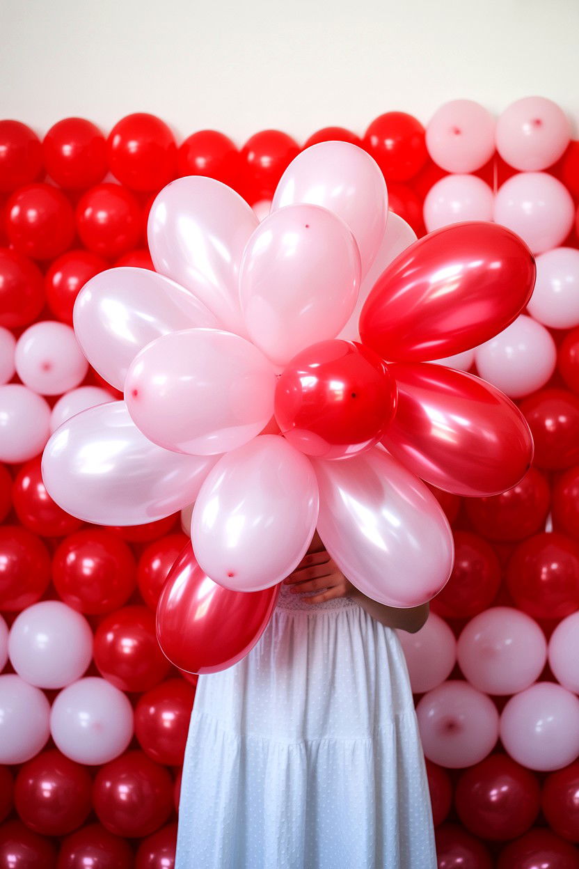 Heart Balloon Backdrop - 25 Valentine's Day Outdoor Photo Ideas