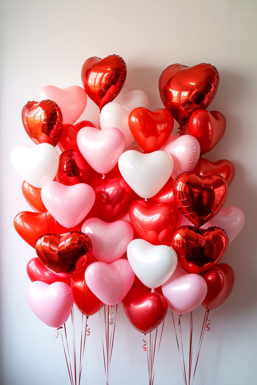 Heart Balloon Backdrop - 25 Valentine's Day Pet Photoshoot Ideas