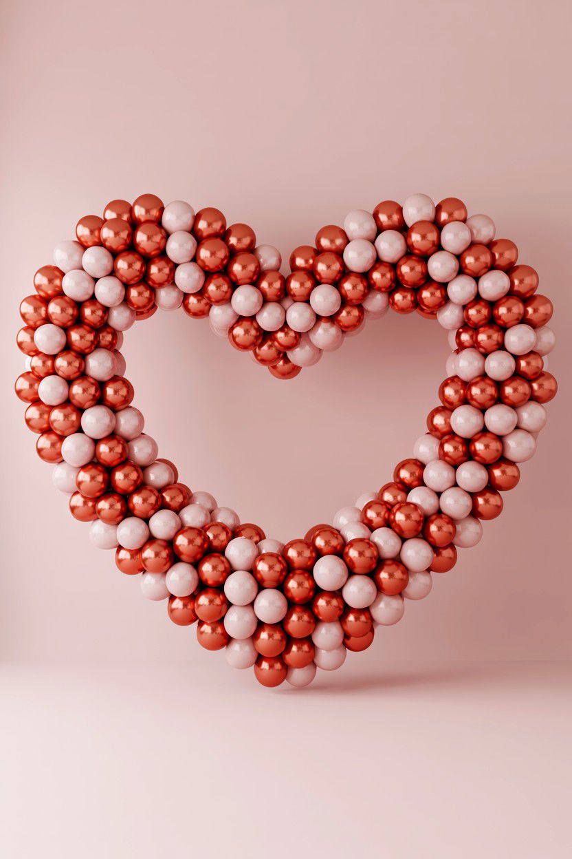Heart Balloon Backdrop - 25 Valentine's Day Wall Decor Ideas