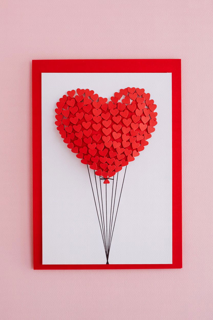 Heart Balloon Card - 25 Heart Valentine's Day Card Ideas