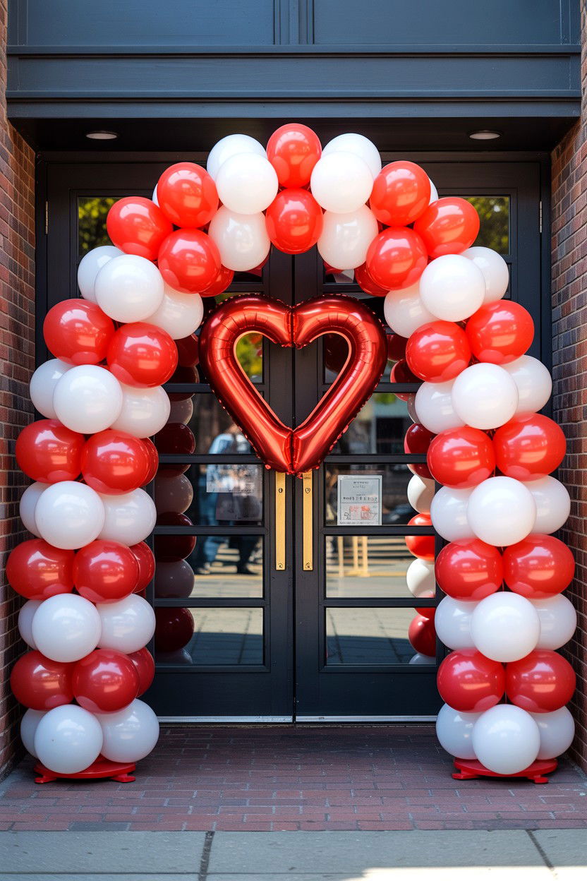 Heart Balloon Entrance Arch - 25 Heart Balloon Decoration Ideas